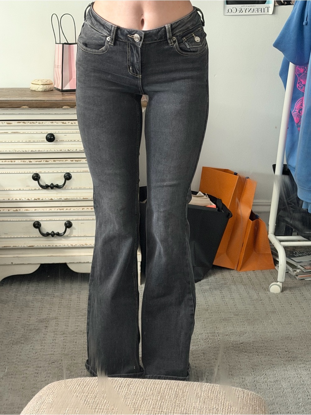 Garage Black Bootcut Low-Rise Jeans